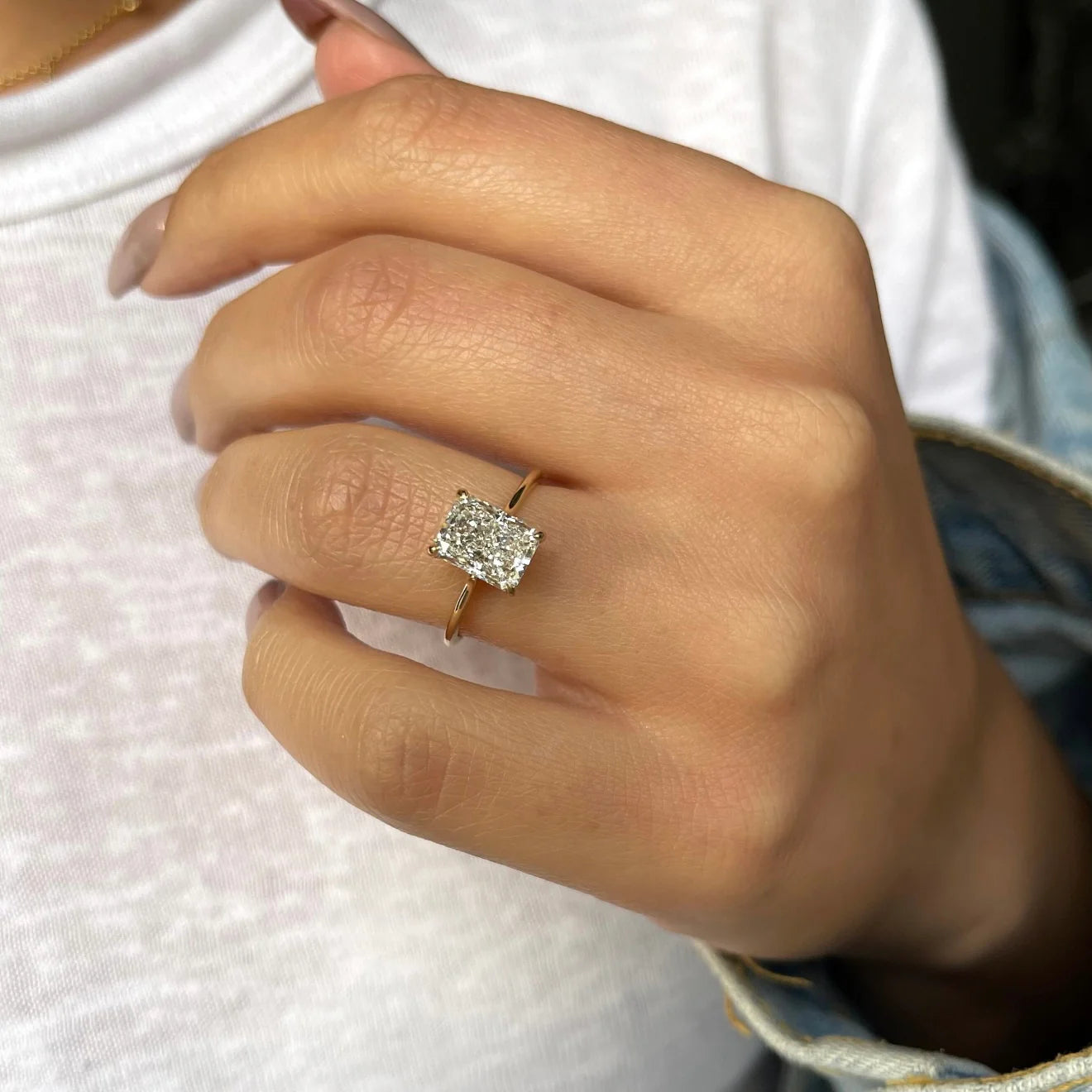 2.0 Ctw Radiant-Cut Solitaire Diamond Ring in 14K Gold