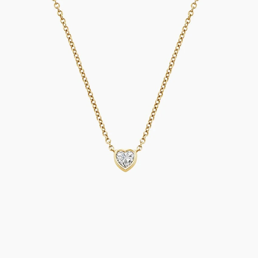 Heart Cut Lab Diamond Bezel Solitaire Pendant