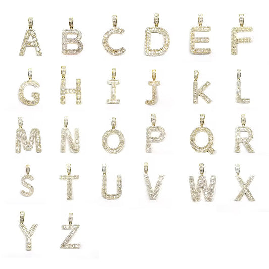 Baguette Diamond Initial Pendant