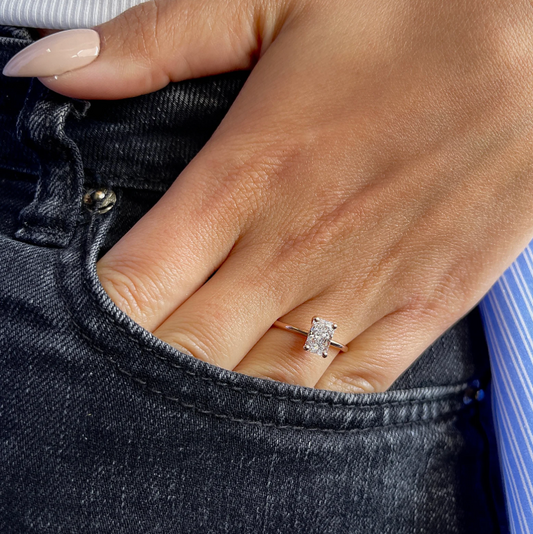 1.0 Ctw Radiant-Cut Solitaire Diamond Ring in 14K Gold