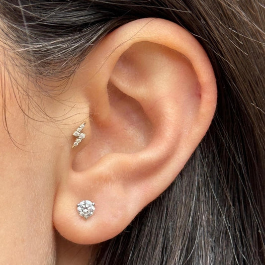 0.50 Ctw Round-Cut Solitaire Stud Earrings in 14K Gold