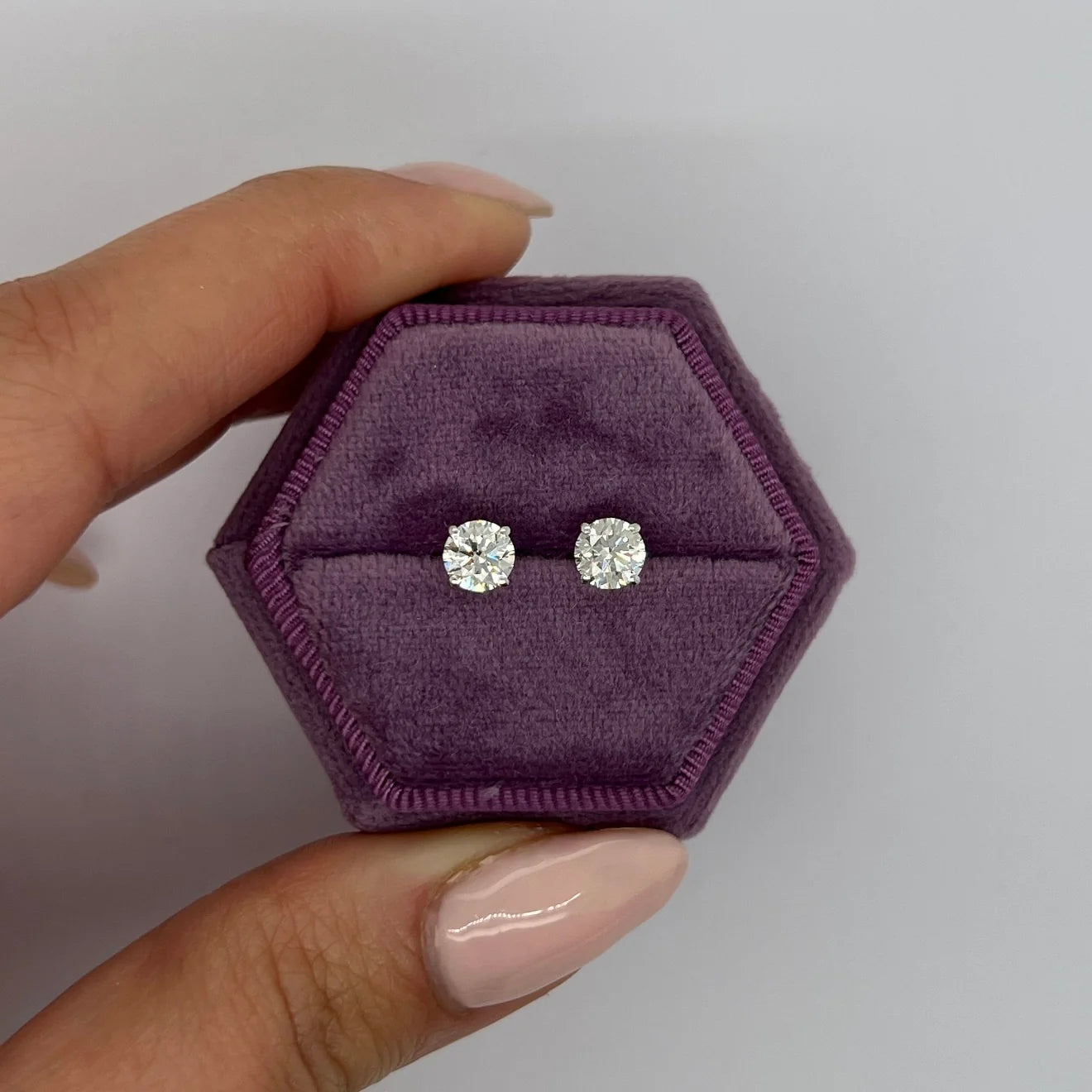 1.50 Ctw Round-Cut Solitaire Stud Earrings in 14K Gold