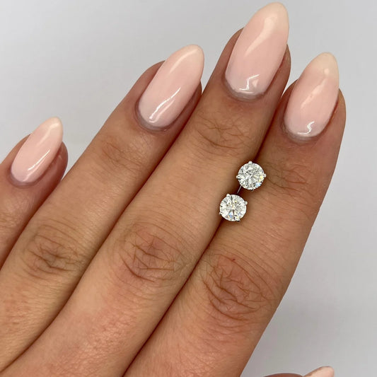 1.50 Ctw Round-Cut Solitaire Stud Earrings in 14K Gold