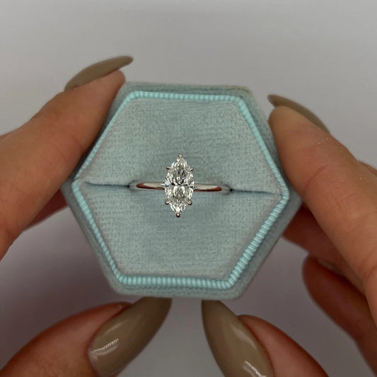 1.0 Ctw Marquise-Cut Solitaire Diamond Ring in 14K Gold