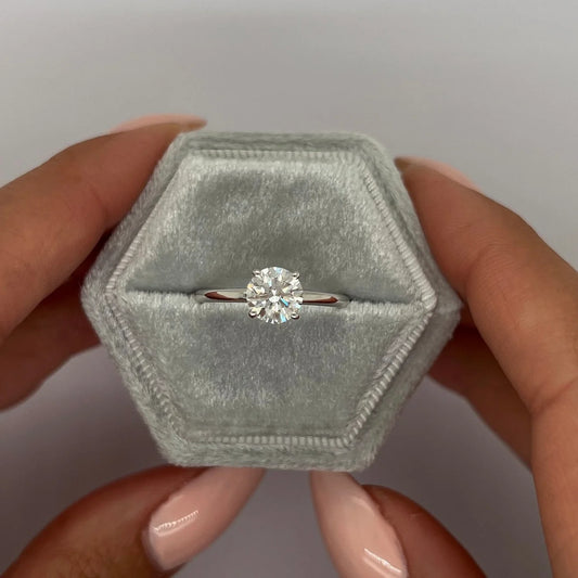 1.0 Ctw Round-Cut Solitaire Diamond Ring in 14K Gold