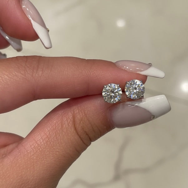 4 Ctw Round-Cut Diamond Studs