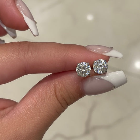 4 Ctw Round-Cut Diamond Studs