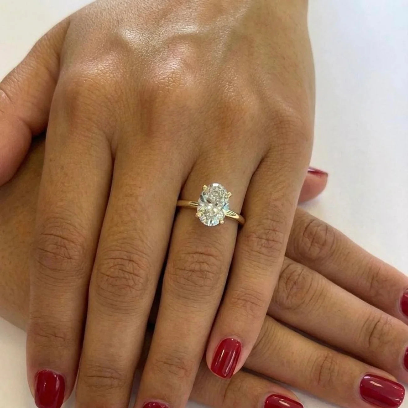 2.0 Ctw Oval-Cut Solitaire Diamond Ring in 14K Gold