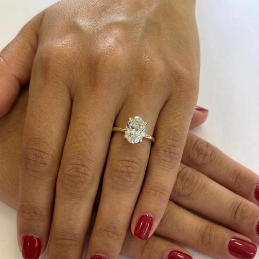 2.0 Ctw Oval-Cut Solitaire Diamond Ring in 14K Gold