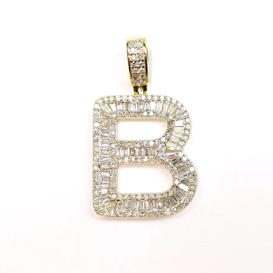 Baguette Diamond Initial Pendant