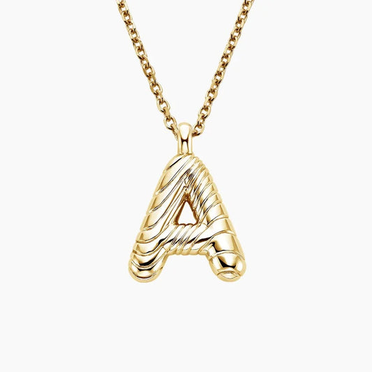 Wavy Initial Pendant