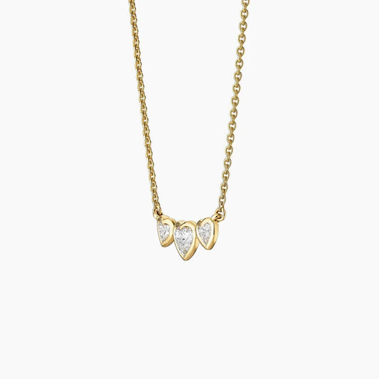 Bezel Heart Shaped Diamond Necklace
