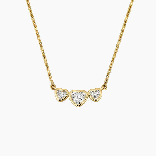 Bezel Heart Shaped Diamond Necklace
