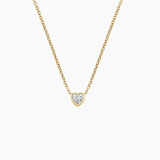 Heart Cut Lab Diamond Bezel Solitaire Pendant