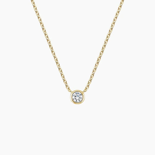 Round Cut Lab Diamond Bezel Solitaire Pendant