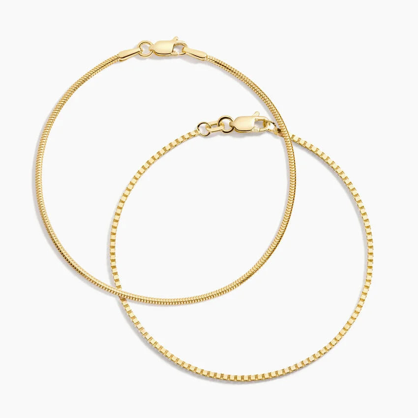 The Optimist Chain Bracelet Set in 14K Yellow Gold
