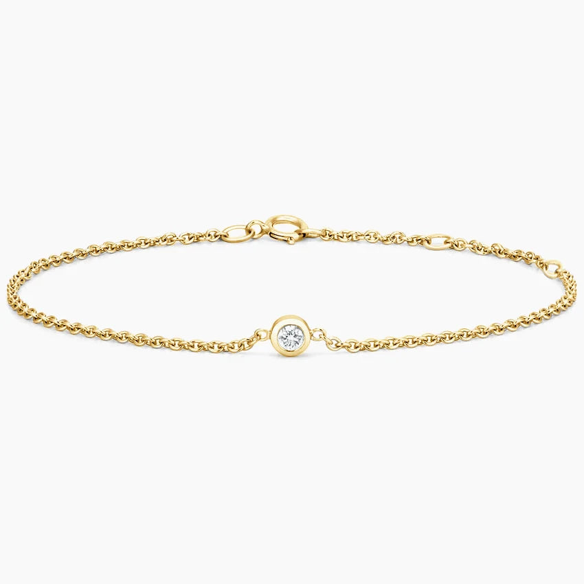 Single Diamond Bezel Bracelet