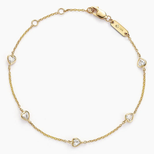 Bezel Heart Diamond Bracelet