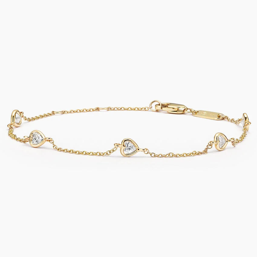 Bezel Heart Diamond Bracelet