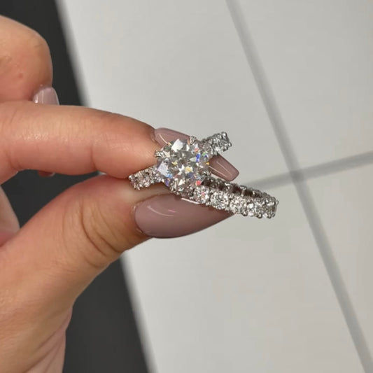 Round-Cut Eternity Set in 14K Gold