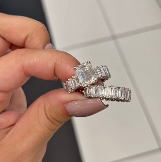 Emerald-Cut Eternity Set in 14K Gold