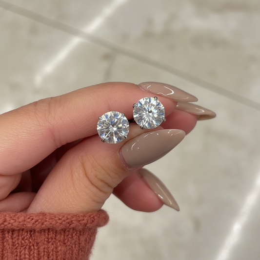 6 Ctw Round-Cut Diamond Studs
