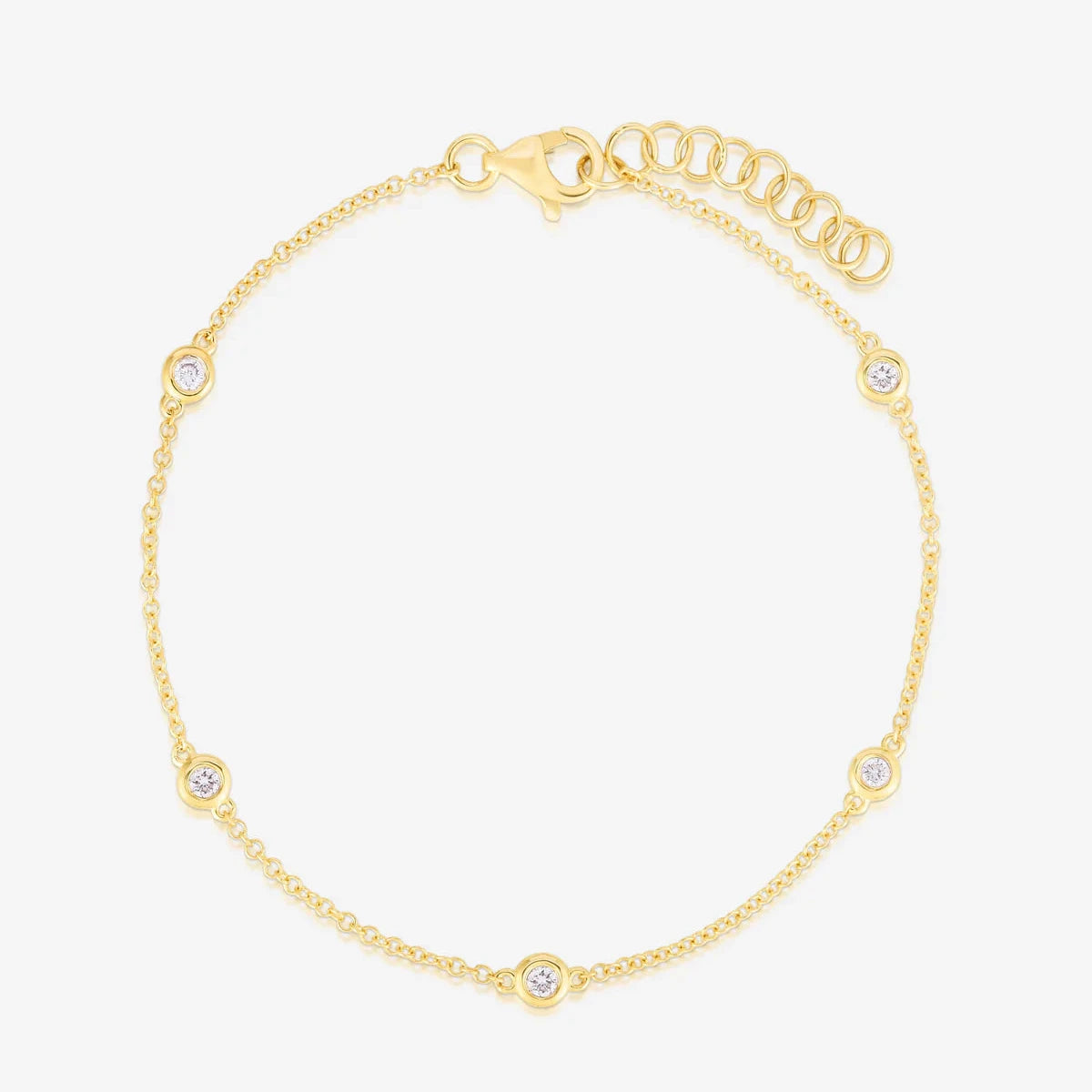 Diamond Bezel Station Bracelet