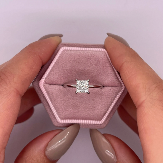 1.0 Ctw Princess-Cut Solitaire Diamond Ring in 14K Gold