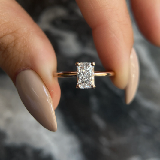 1.0 Ctw Radiant-Cut Solitaire Diamond Ring in 14K Gold