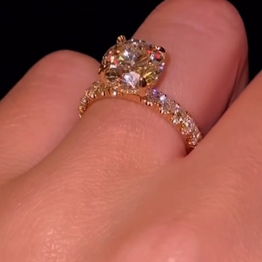 3.0 Ctw Round-Cut Diamond Ring in 14K Gold