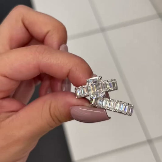 Emerald-Cut Eternity Set in 14K Gold