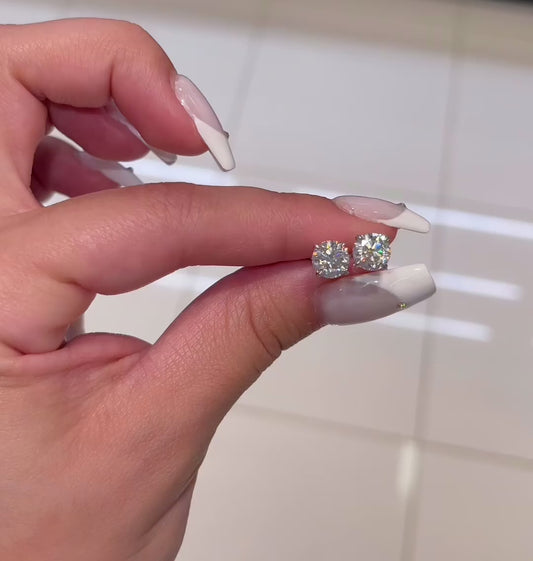 4 Ctw Round-Cut Diamond Studs