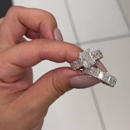 Radiant-Cut Eternity Set in 14K Gold