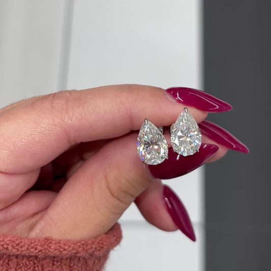 4 Ctw Pear-Cut Diamond Studs